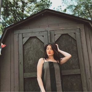 mod ref striped linen maxi dress